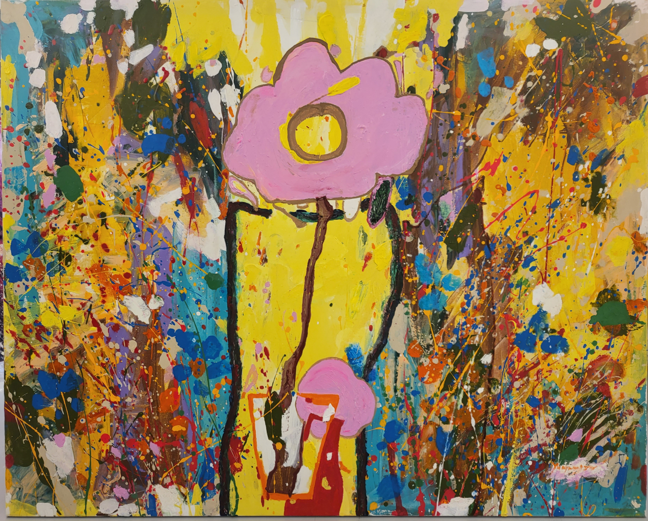 '즐거운 편지' 162.2x130.3cm Acrylic on canvas (유경자 작가)