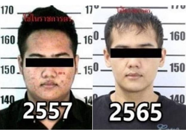 성형수술을 받기 전 ‘사라햇 사왕쟁’(왼쪽)과 성형수술을 받은 후 사라햇 사왕쟁. [태국 방콕 경찰]