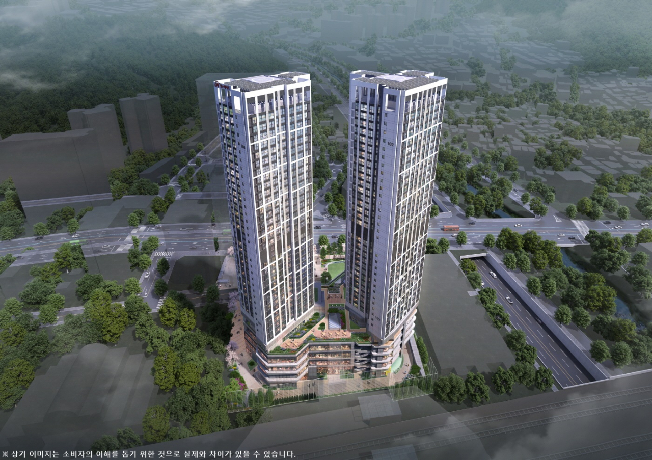 A picture of Hyundai E&C's new long-term private rental apartment "Hillstate DMC station" near DMC station. (Hyundai E&C)