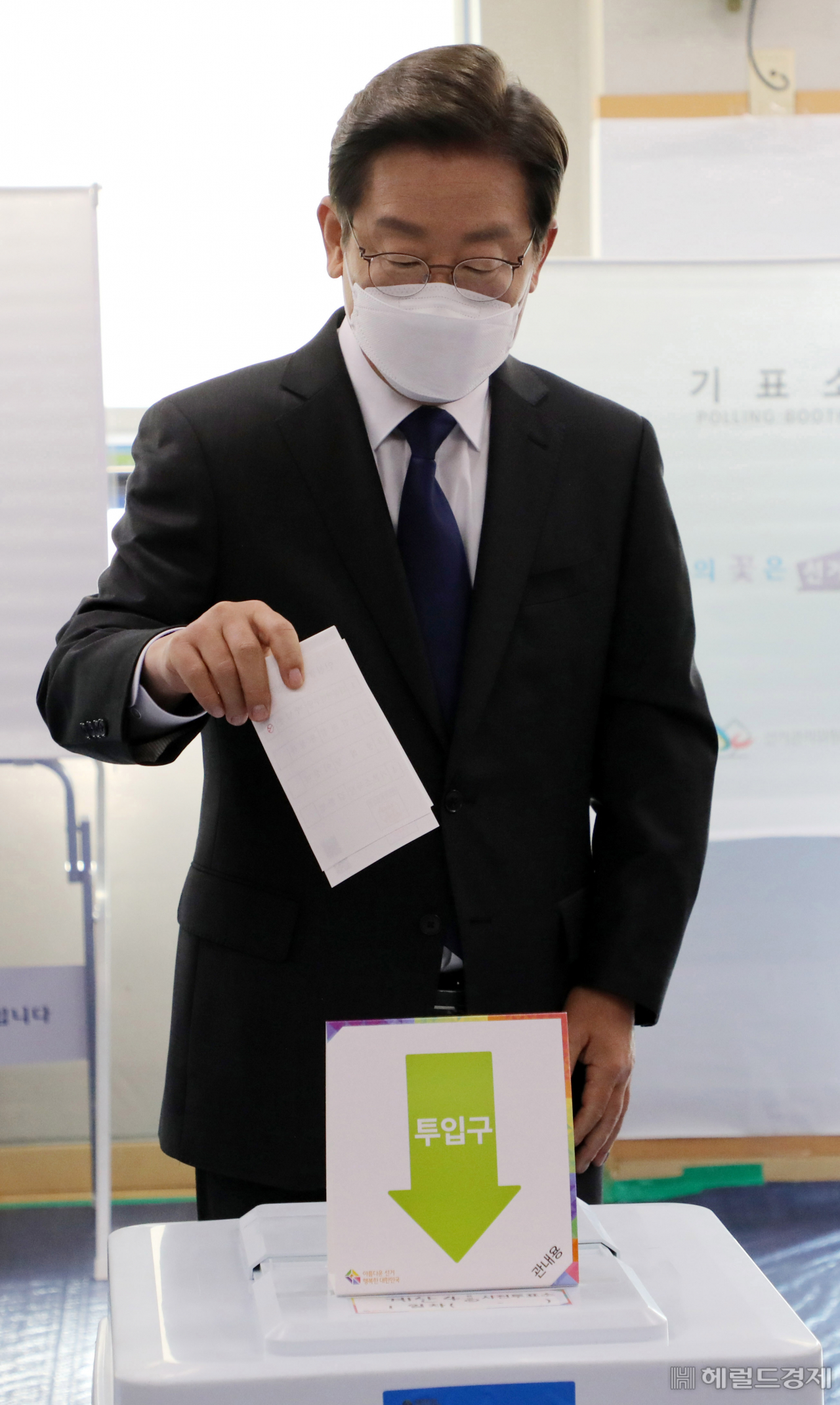 지난 대선 당시 투표하는 이재명 대표. 이상섭 기자