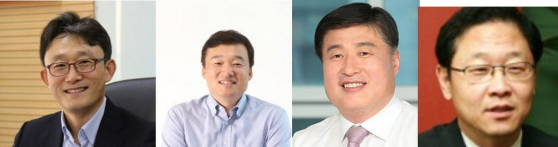 좌측부터 박윤영 전 KT기업부문 사장, 윤경림 그룹 디지털트랜스포메이션부문장(사장), 임헌문 전 KT 매스 총괄(사장), 신수정 현 KT 엔터프라이즈 부문장(부사장)