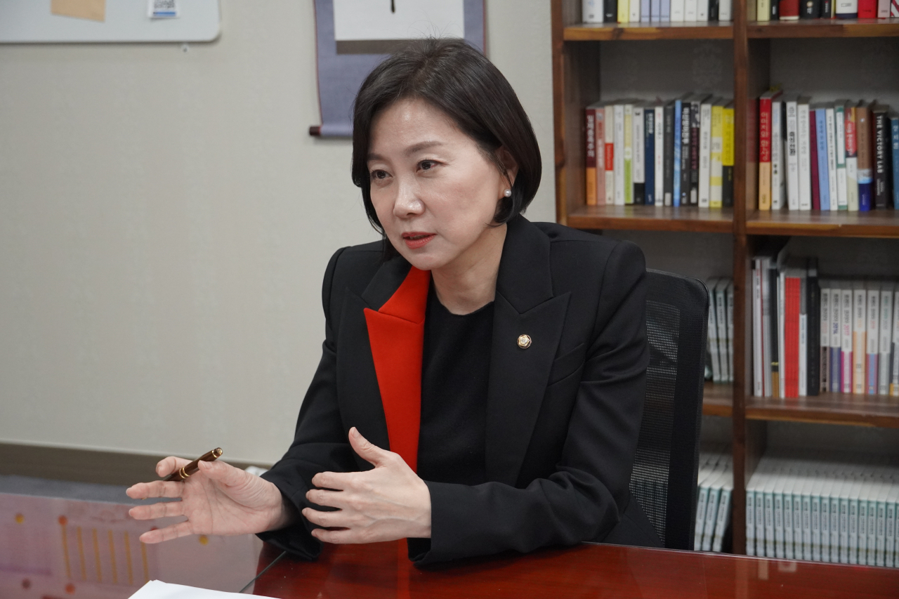 허은아 국민의힘 최고위원 후보가 지난 1일 국회 의원회관에서 헤럴드경제와 인터뷰하고 있다. [허은아 의원실 제공]