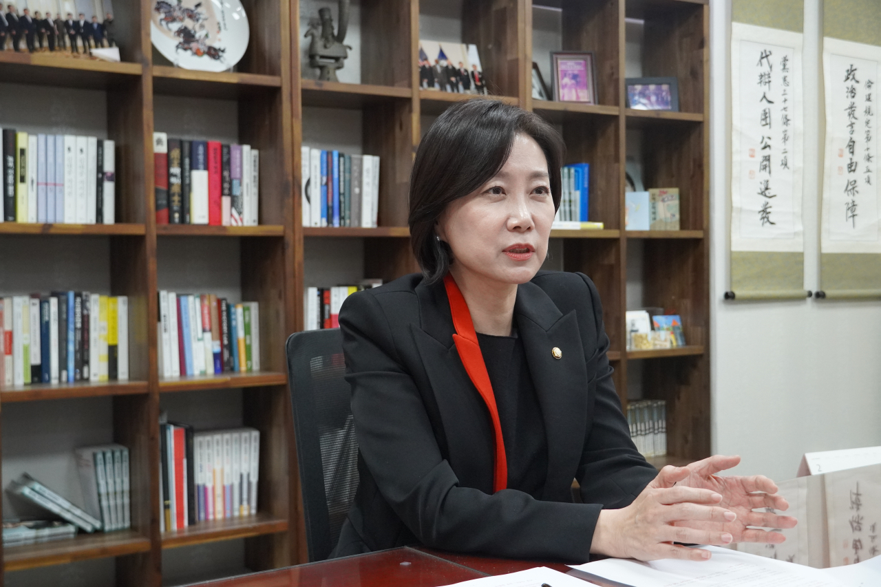 허은아 국민의힘 최고위원 후보가 지난 1일 국회 의원회관에서 헤럴드경제와 인터뷰하고 있다. [허은아 의원실 제공]