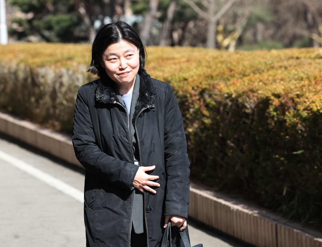 임은정 부장검사가 2일 과천 법무부에서 열린 검사적격심사위원회에 참석하고 있다. [연합]