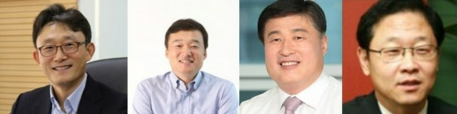 좌측부터 박윤영 전 KT기업부문 사장, 윤경림 그룹 디지털트랜스포메이션부문장(사장), 임헌문 전 KT 매스 총괄(사장), 신수정 현 KT 엔터프라이즈 부문장(부사장)