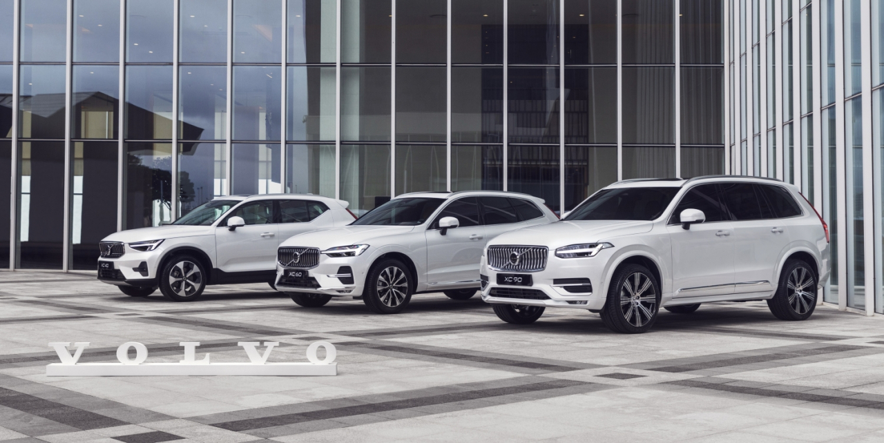 볼보자동차 XC 레인지 3종. 왼쪽부터 XC40, XC60, XC90. [볼보자동차 제공]