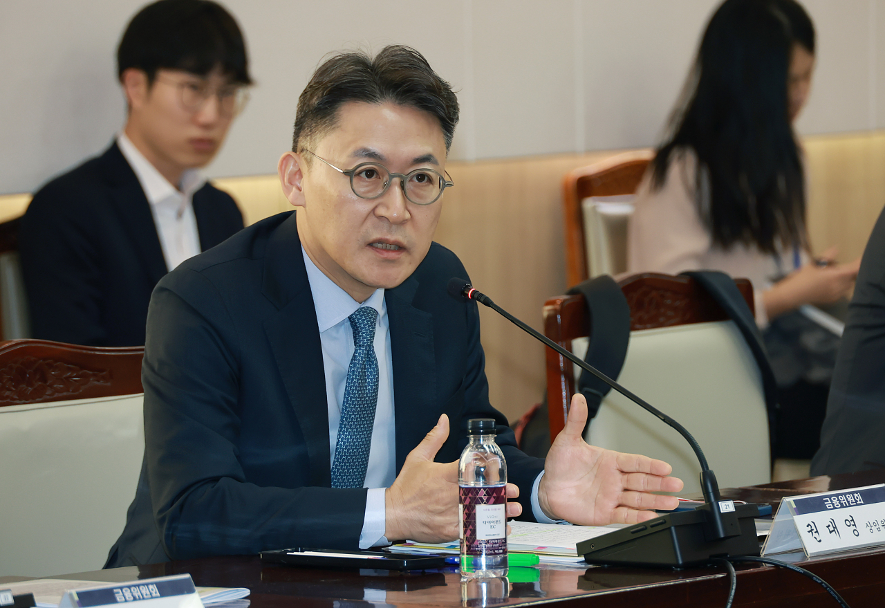 권대영 금융위원회 상임위원이 6일 오전 서울 종로구 정부서울청사에서 개최된 회사채·단기금융시장 및 부동산 PF 리스크 점검회의에서 발언하고 있다. [금융위원회 제공]