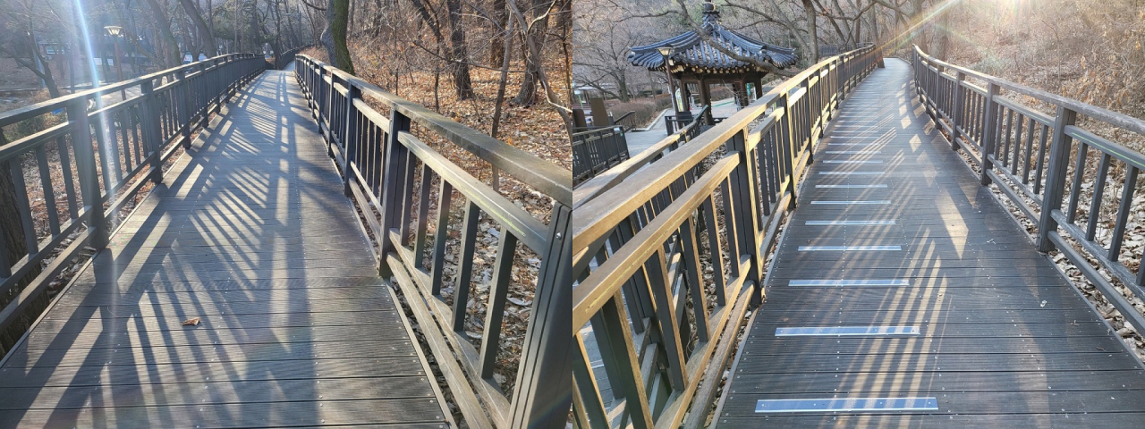 미끄럼방지 시설을 설치한 능골산·매봉산 자락길 구간. [구로구 제공]