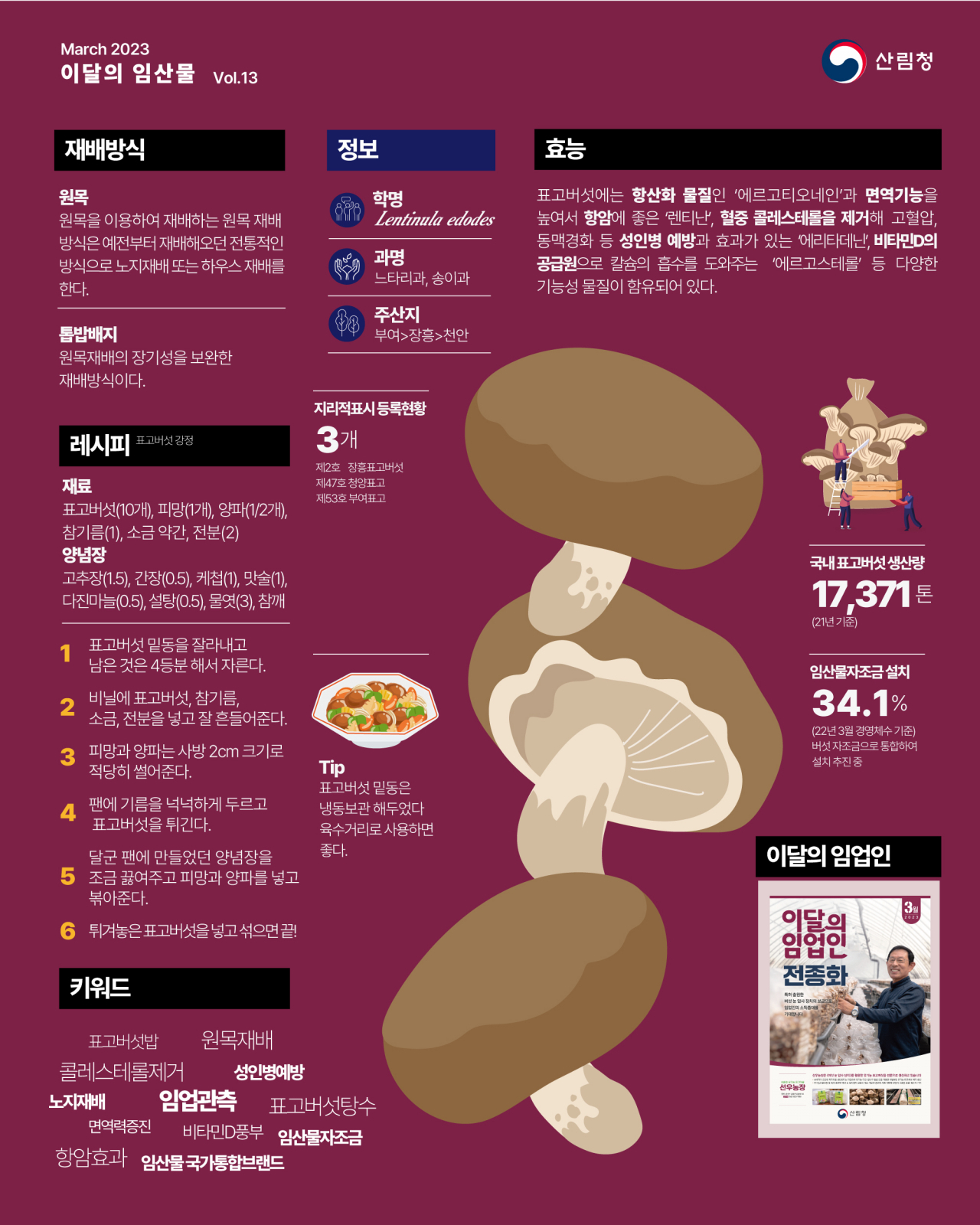 이달의 임산물(3월-표고버섯)
