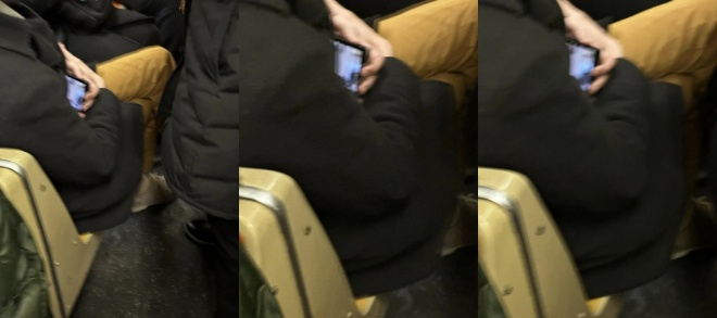 지하철에서 포착된 구글의 첫 폴더블폰 [사진 레딧]