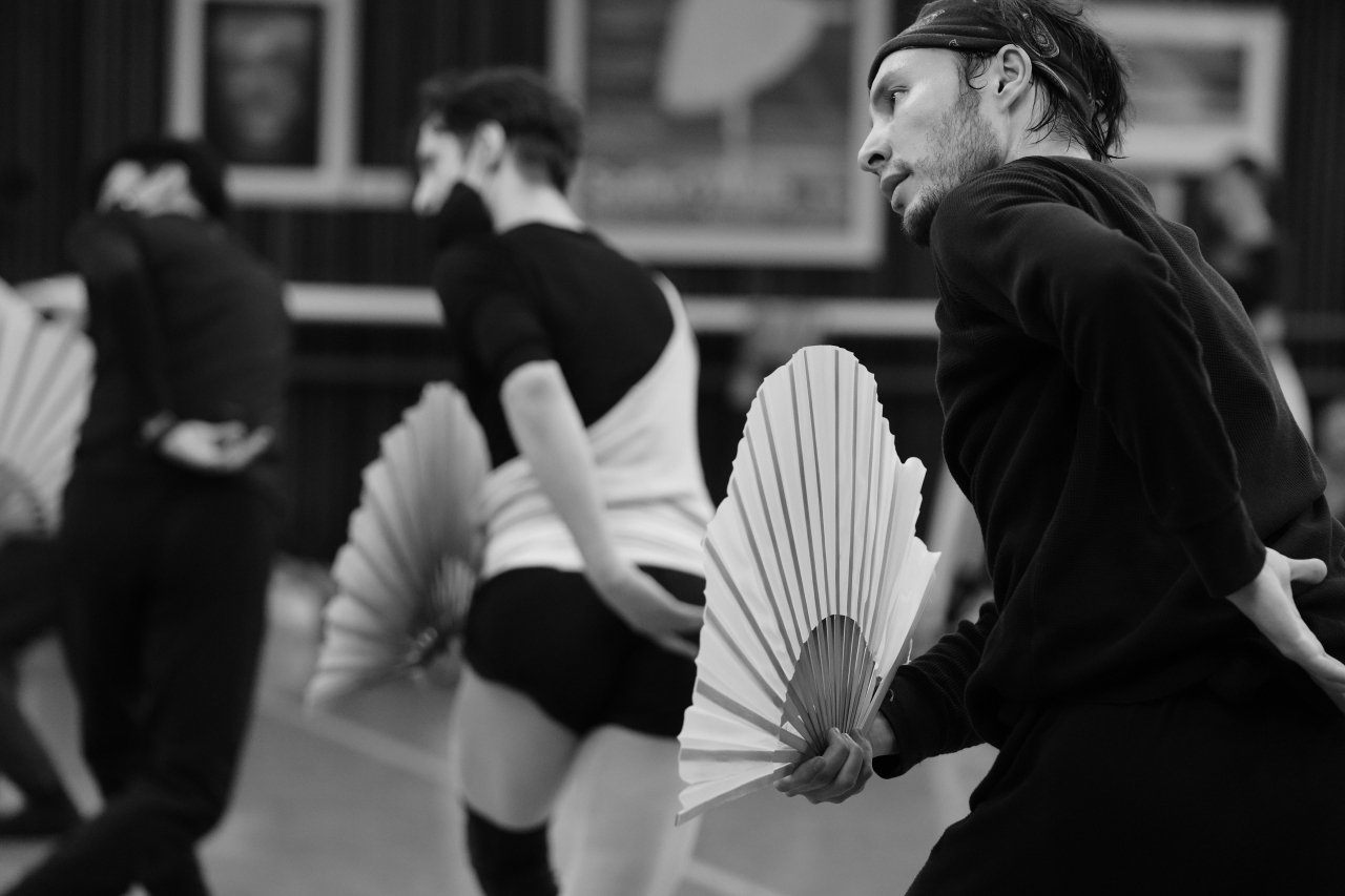 Dancers of the Universal Ballet practice “Korea Emotion.” (Universal Ballet)