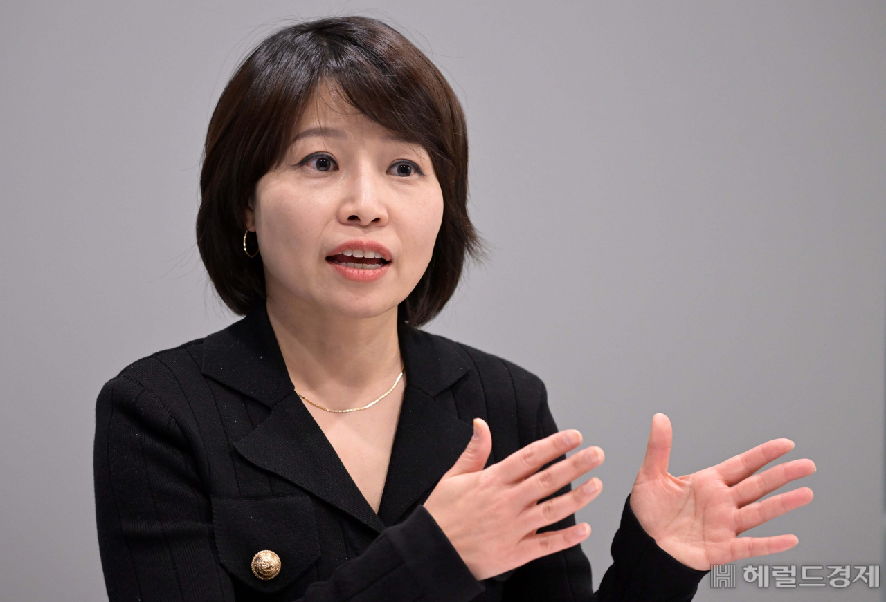 류수정 사피온 대표가 경기도 성남시 판교로 사피온코리아 오피스에서 헤럴드경제와 인터뷰를 하고 있다. 이상섭 기자