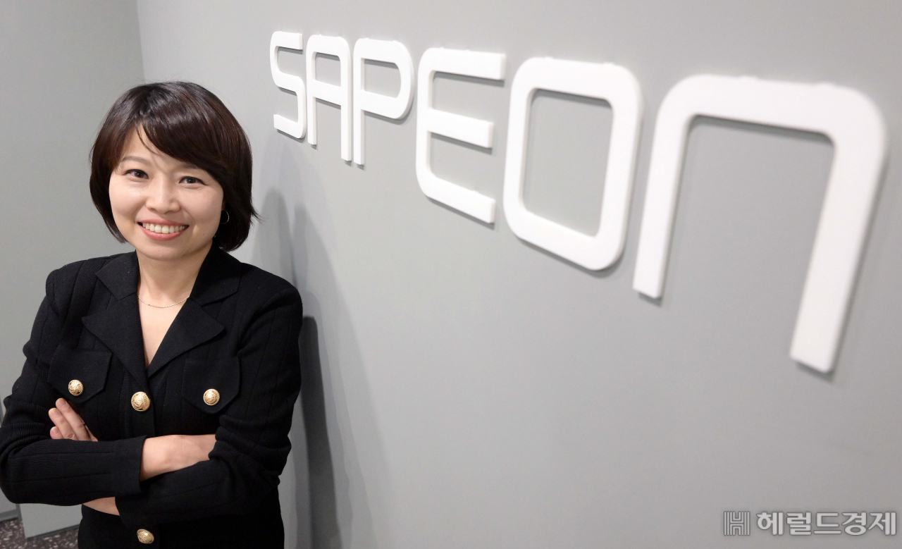 류수정 사피온 대표가 경기도 성남시 판교로 사피온코리아 오피스에서 헤럴드경제와 인터뷰를 하고 있다. 이상섭 기자
