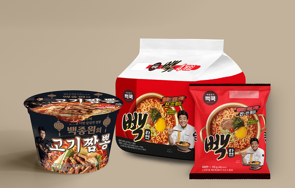 더본코리아 라면 2종(빽라면·백종원의 고기짬뽕) 제품. [더본코리아 제공]