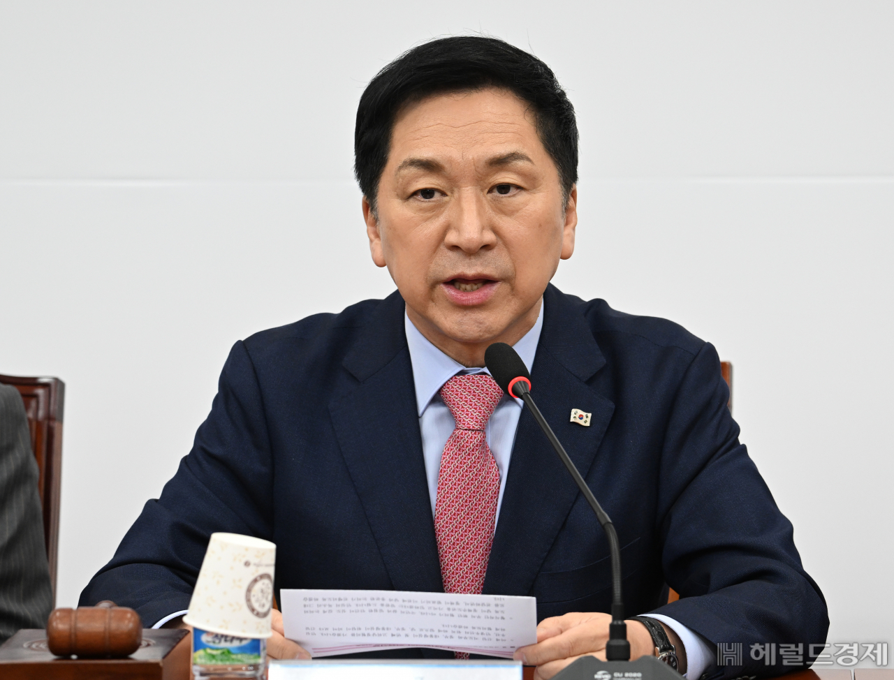 김기현 국민의힘 당대표가 20일 서울 영등포구 여의도 국회 본청에서 열린 최고위원회의에서 발언하고 있다. 임세준 기자