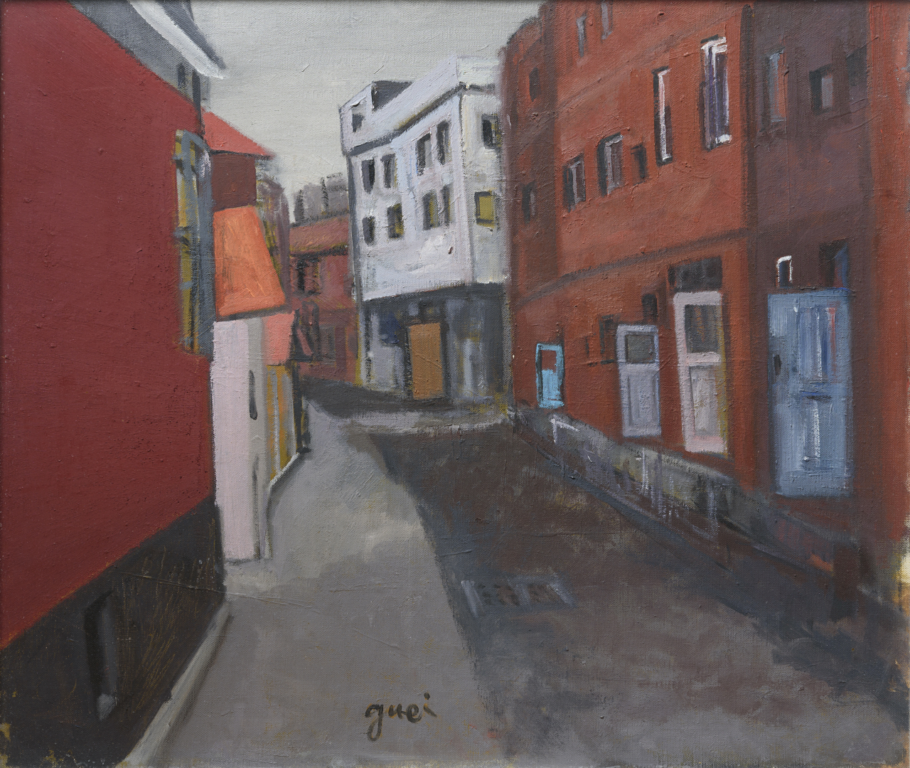 원계홍, 홍은동 유진상가 뒷골목, 1979년, 캔버스에 유채, 46&times;53cm, ⓒ원계홍기념사업회, 사진 안태연 [성곡미술관 제공]
