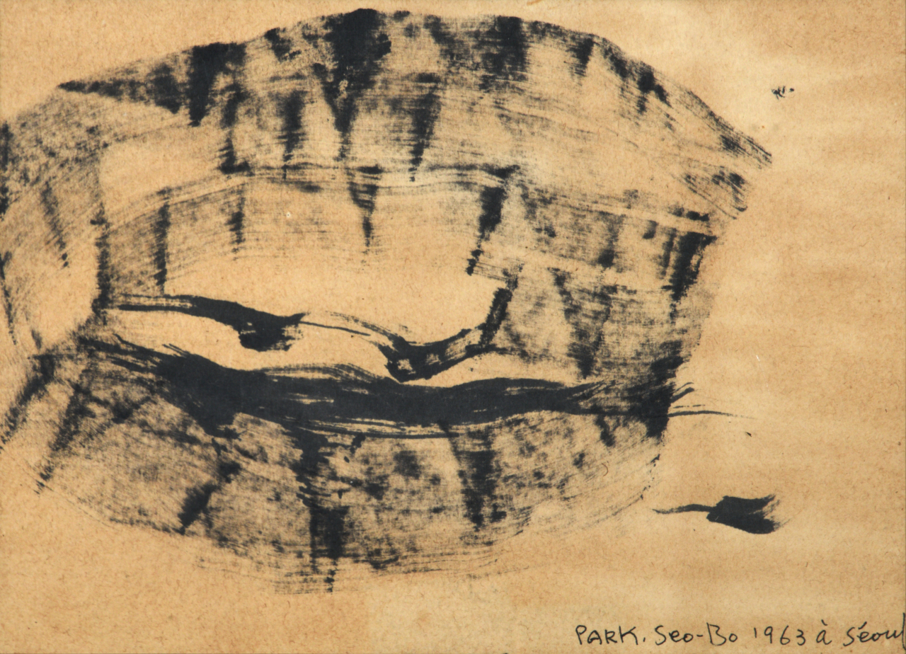 박서보, 무제(Untitled), 종이에 잉크, 10.5&times;14.2cm, 1963 [헤럴드옥션 제공]
