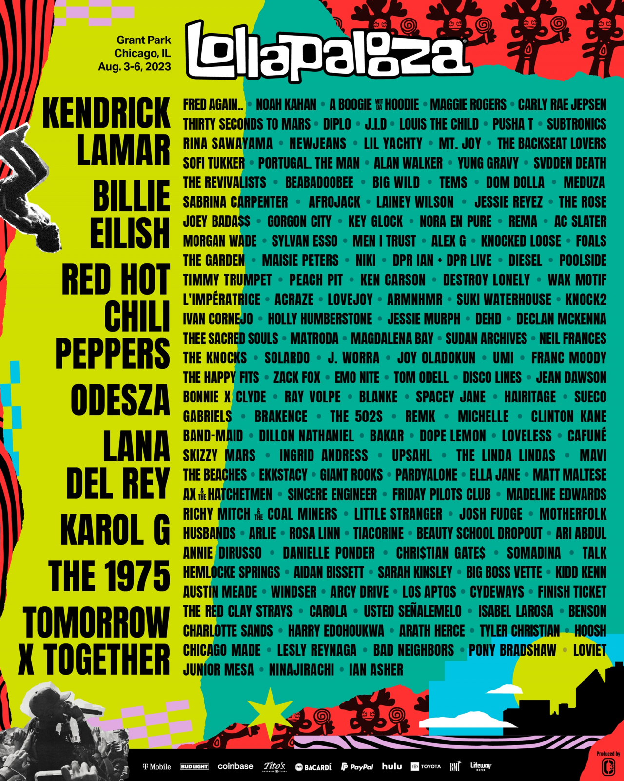 투모로우바이투게더가 세계적인 미국 음악축제 롤라팔루자에 헤드라이너로 선다. [Lollapalooza 제공]