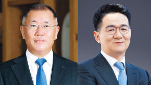 정의선(왼쪽) 회장, 조원태 회장