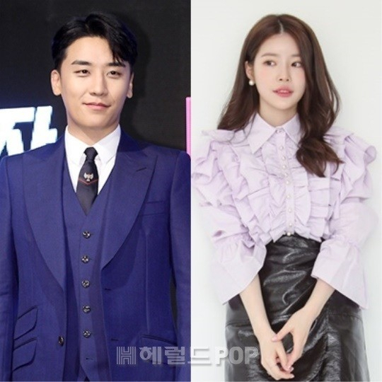 그룹 빅뱅 전 멤버 승리(왼쪽)과 배우 유혜원. [헤럴드POP]