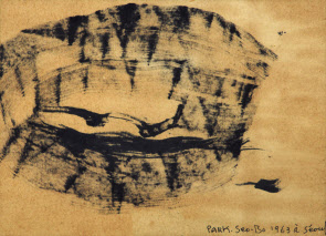 박서보, 무제(Untitled), 종이에 잉크, 10.5&times;14.2cm, 1963[헤럴드옥션 제공]
