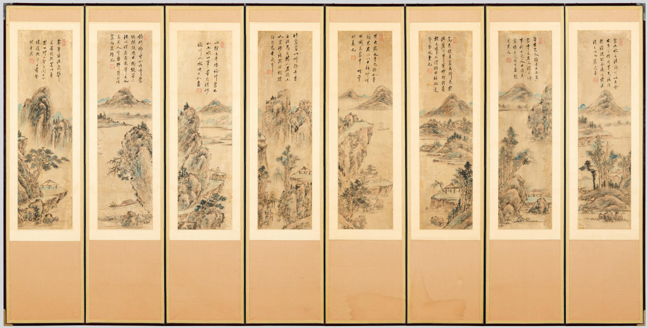 허련, 천강산수도병풍, 조선 19세기, 국립광주박물관 소장(허민수 기증) [국립광주박물관 제공]