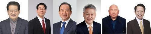 왼쪽부터 김경민, 강성희, 임정엽, 김광종, 안해욱, 김호서 후보[연합]