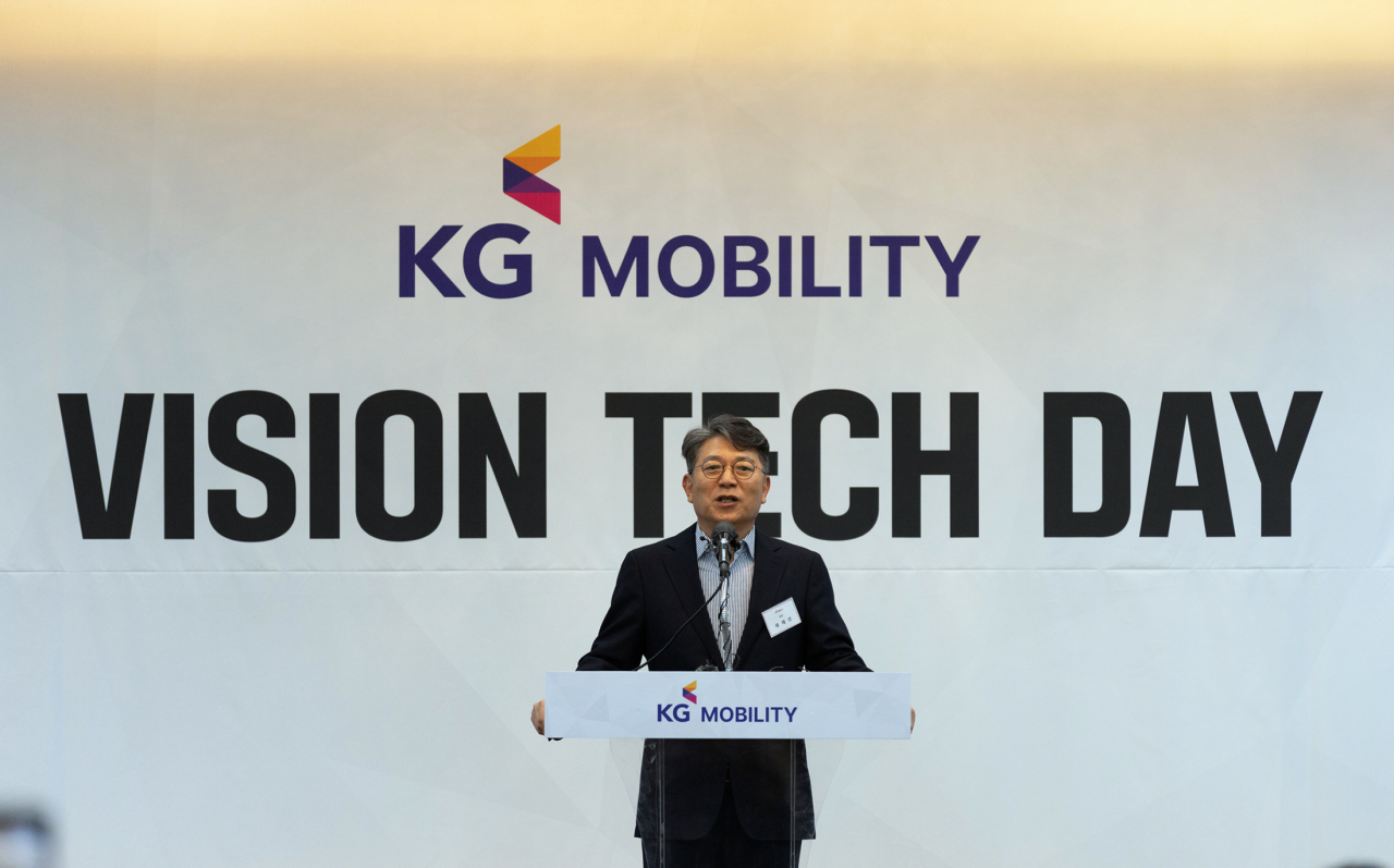 [KG Mobility Chairman speaks during a press conference at Kintex in Ilsan, Gyeonggi Province, on Tuesday. ](KG Mobility)&lt;span class=&quot;footnote-wrapper&quot;&gt;7&lt;/span&gt;