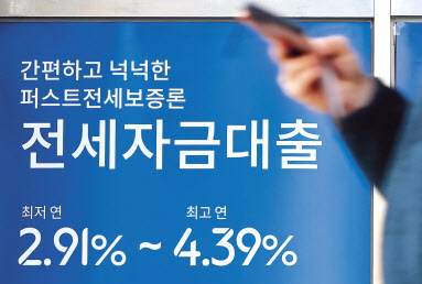 서울 시내 한 은행의 대출 금리 홍보물 [연합]