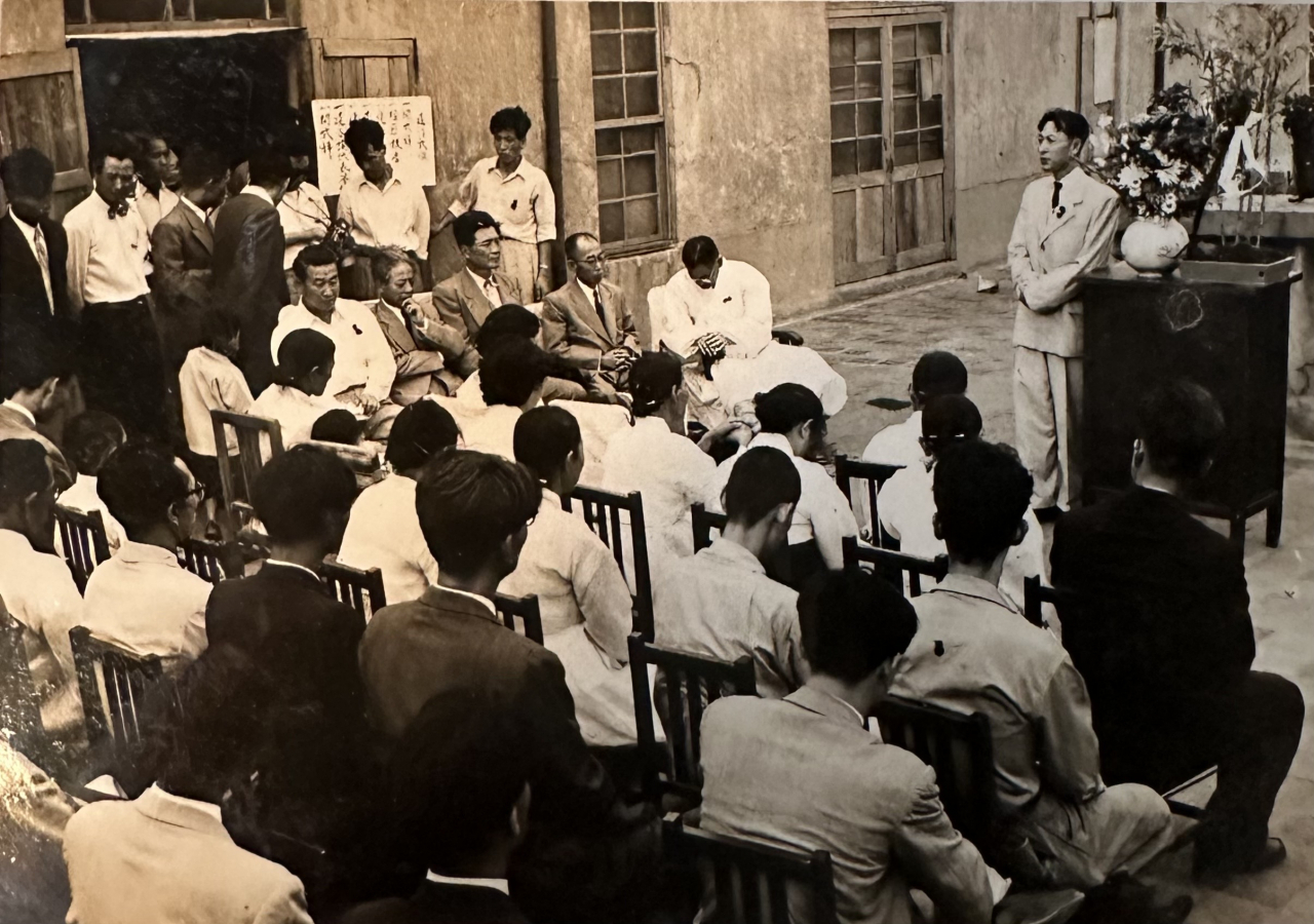 1954년 9월 천일화랑 3인유작전 추모식 전경 [예화랑 제공]
