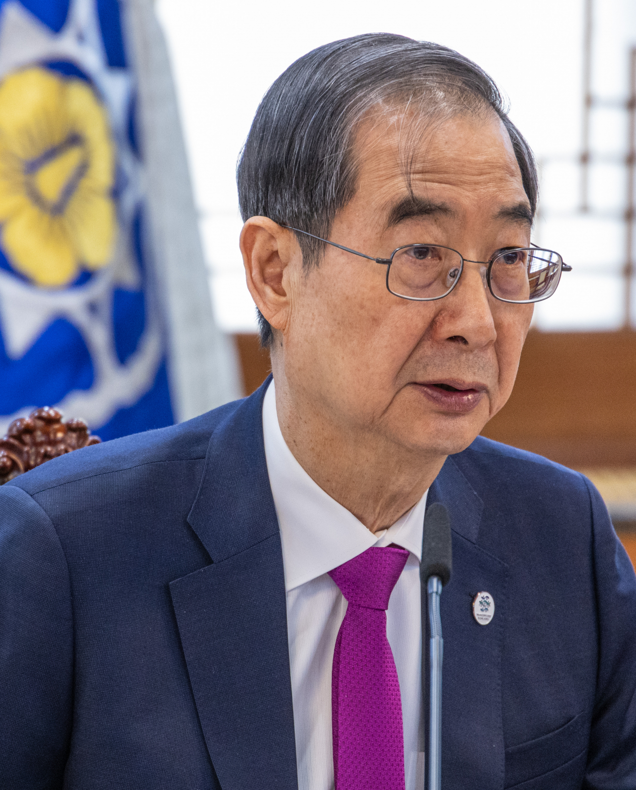 한덕수 국무총리가 13일 오전 정부서울청사에서 열린 제17차 아동정책 조정위원회에 참석해 발언하고 있다. [연합]