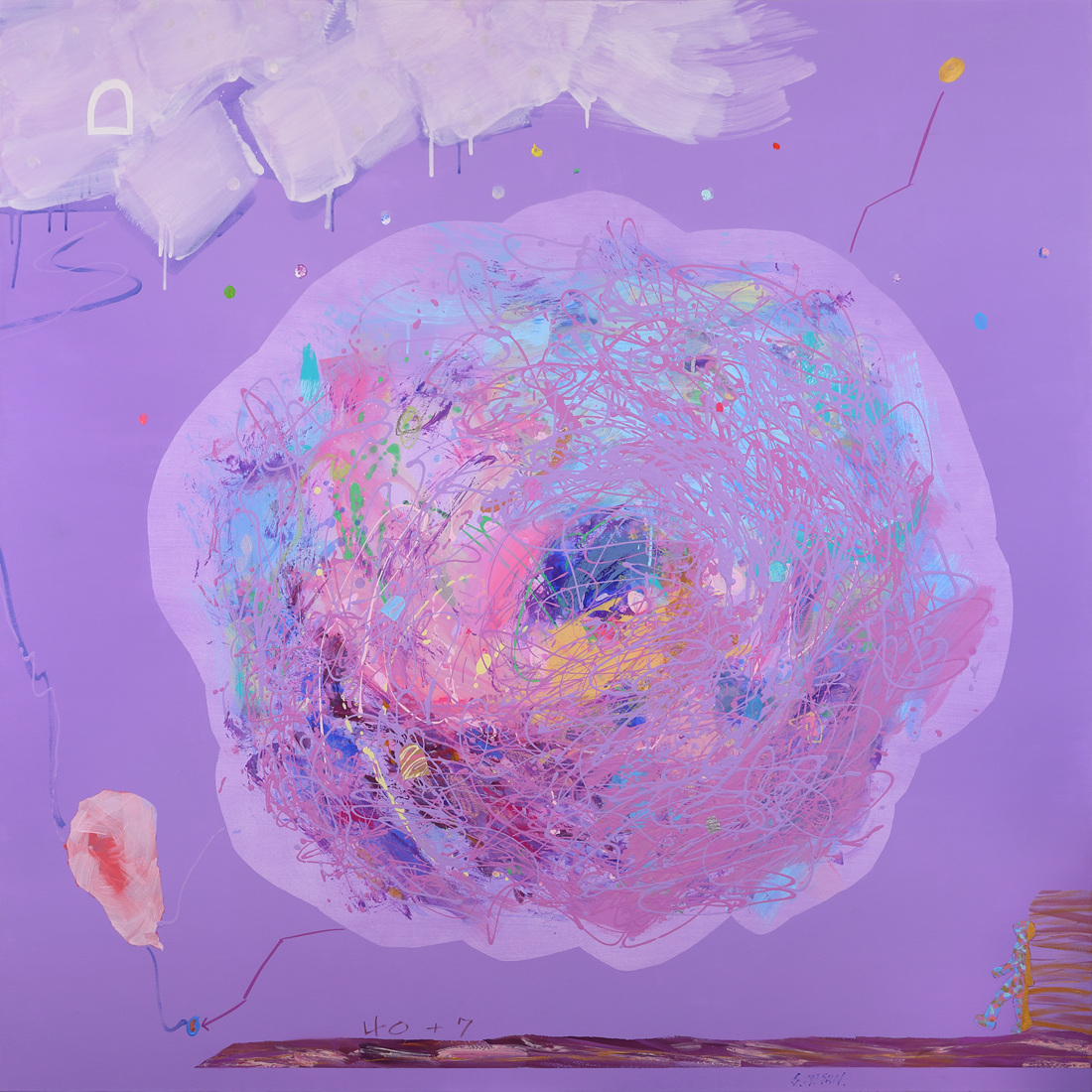 신미선, Exodus The Way 06, 162x162cm, 캔버스에 아크릴, 2023[성남문화재단 제공]