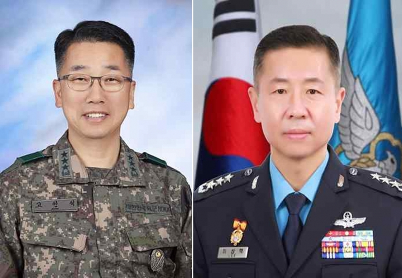 정부가 14일 2023년 전반기 장성급 장교 인사를 단행했다. 고현석 육군참모차장 내정자와 이상학 공군참모차장 내정자. 연합뉴스
