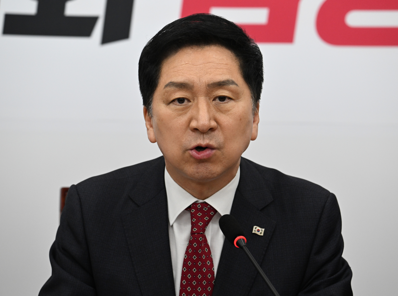 김기현 국민의힘 당대표가 20일 서울 영등포구 여의도 국회의사당 본청에서 열린 국민의힘 최고위원회의에 참석해 발언하고 있다. 임세준 기자