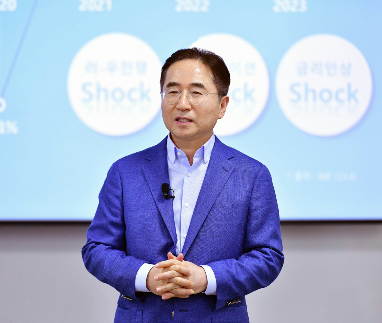 장덕현 삼성전자 사장이 ‘2023 상생협력데이’에서 인사말을 하고 있다. [삼성전기 제공]