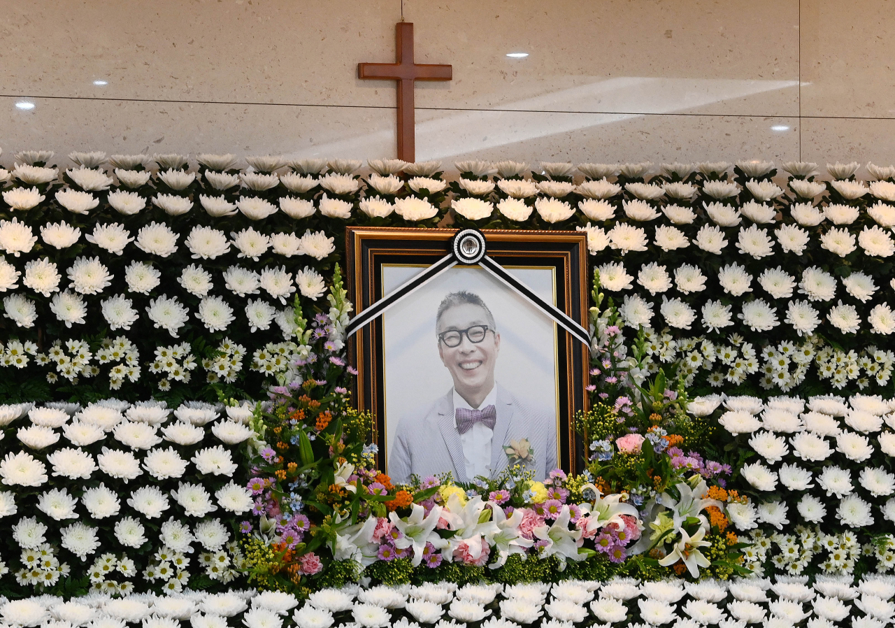 방송인 출신 사업가 고(故) 서세원 씨의 빈소가 30일 서울 송파구 서울아산병원에 장례식장에 차려졌다. [연합]