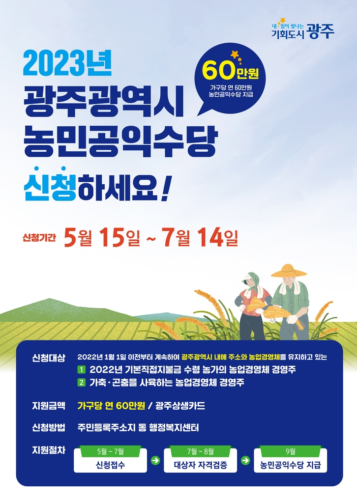 광주시 농민 공익수당 지급 신청