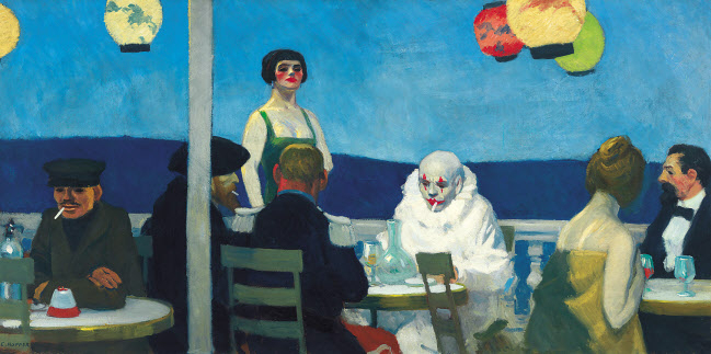 푸른 저녁, 1914, 캔버스에 유채, 91.8 &times; 182.7 cm, 휘트니미술관, 조세핀 호퍼 유증