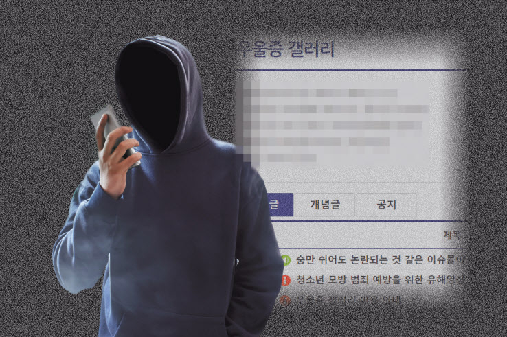 우울증갤러리에 심적으로 취약해져 도피하듯 모인 청소년들을 성범죄 등의 타깃으로 삼는 이들이 도사리고 있다. 이 청소년들은 온오프라인에서 그루밍 등의 수법을 통해 착취당하고 통제당할 위험성이 높다는 지적이다.