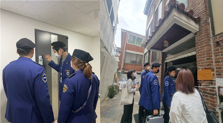 서울경찰청 관광경찰대가 미등록 숙박시설을 단속하고 있다. [서울경찰청 제공]