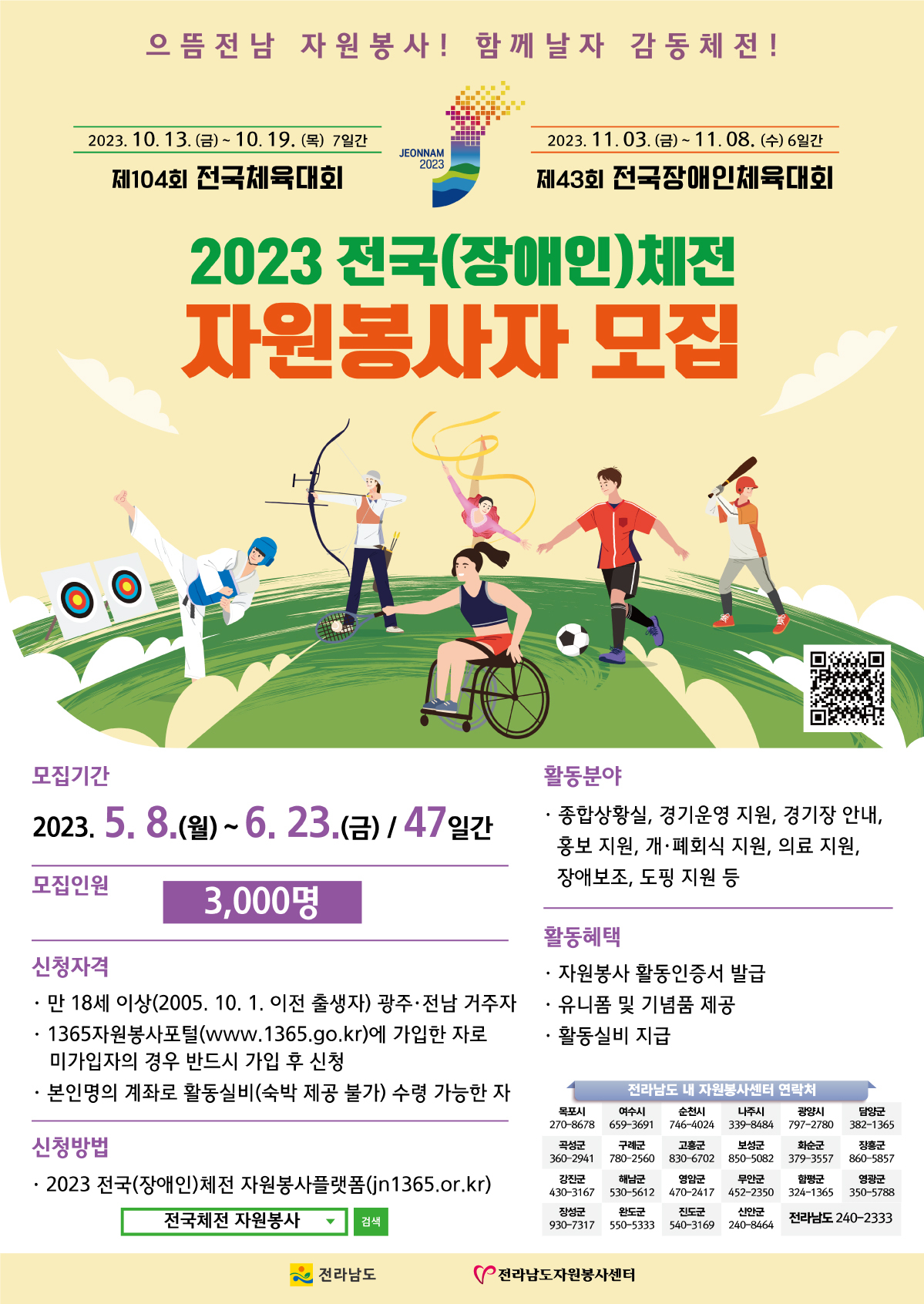전국체전 자원봉사자 모집 홍보 포스터