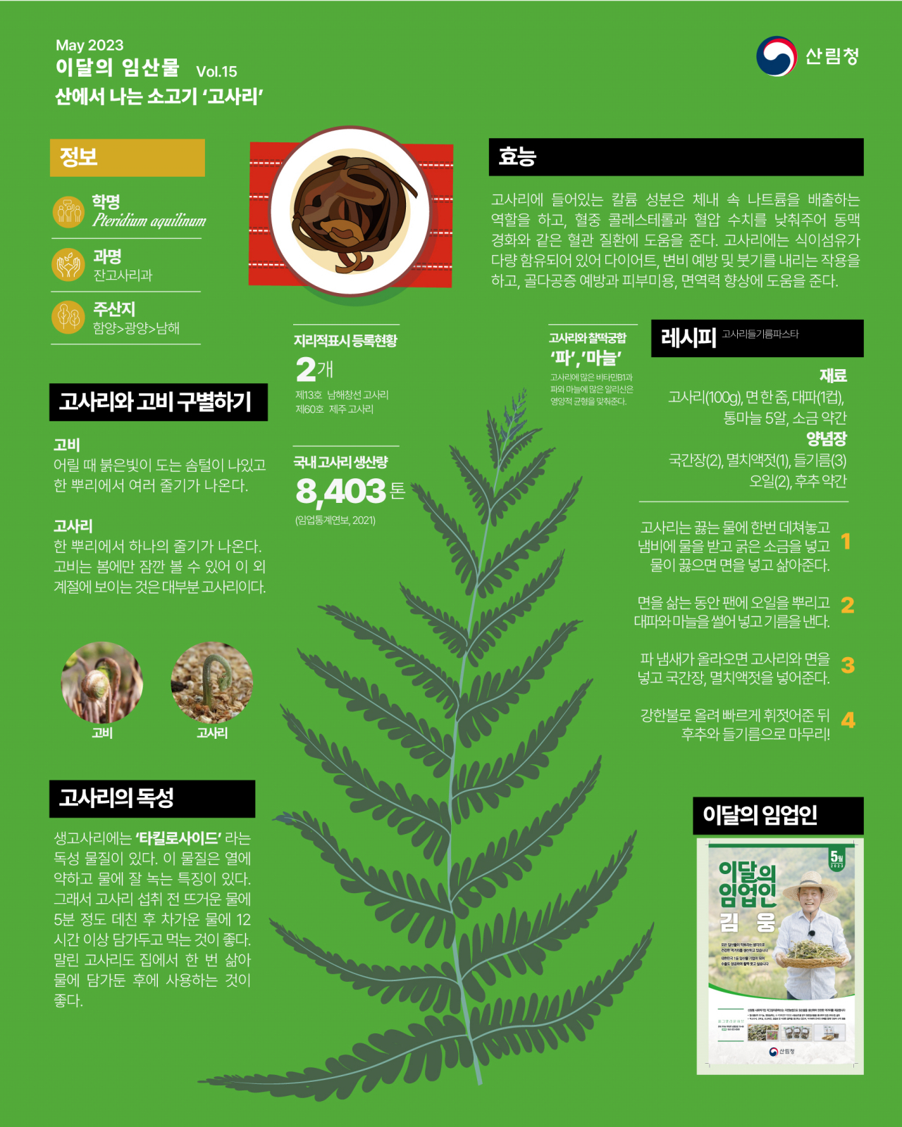 이달의 임산물(고사리)