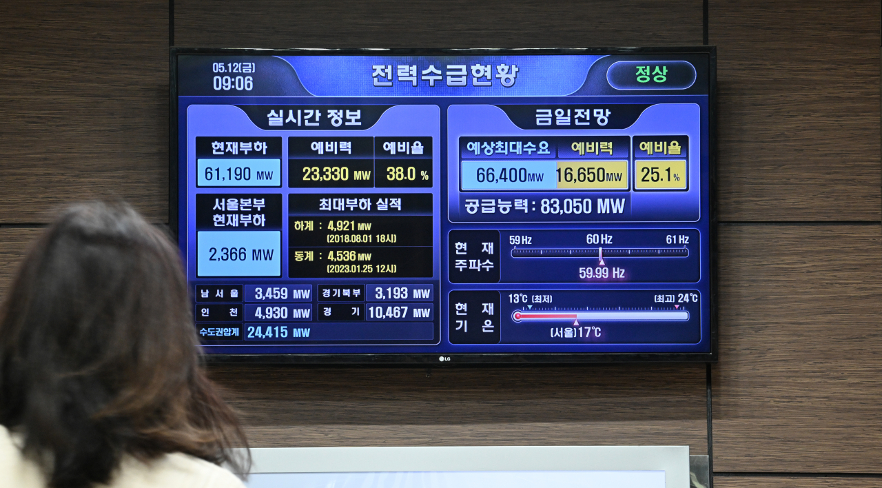 지난 12일 서울 중구 명동 한국전력공사 서울본부에 전력수급현황판이 보이고 있다. 한국전력은 이날 '비상 경영 및 경영 혁신 실천 다짐 대회'를 열고 자구안을 발표할것으로 알려졌다. 한전의 자구안 발표 후 정부와 여당은 전기요금 인상 절차를 밟을 것으로 보인다. 임세준 기자