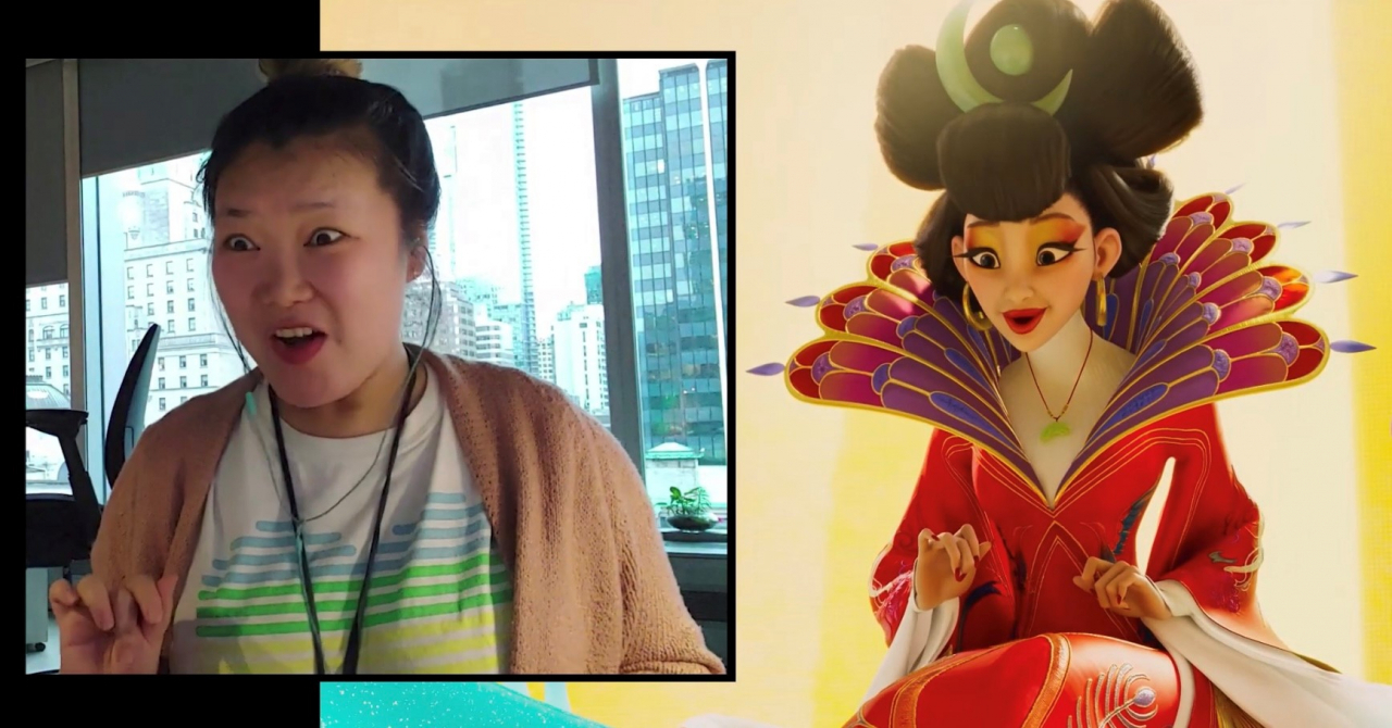 Kim Hye-sook (left) uses herself as a reference to create “Over the Moon” lead character Chang‘e. (Kim Hye-sook)