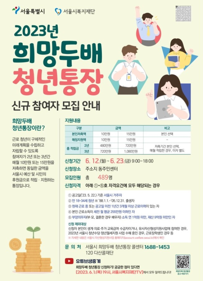 은평구 희망두배 청년통장 신규 참여자 모집 홍보 포스터. [은평구 제공]