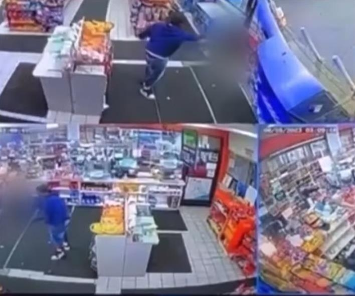 디트로이트 주유소 총격사건 CCTV. [트위터]