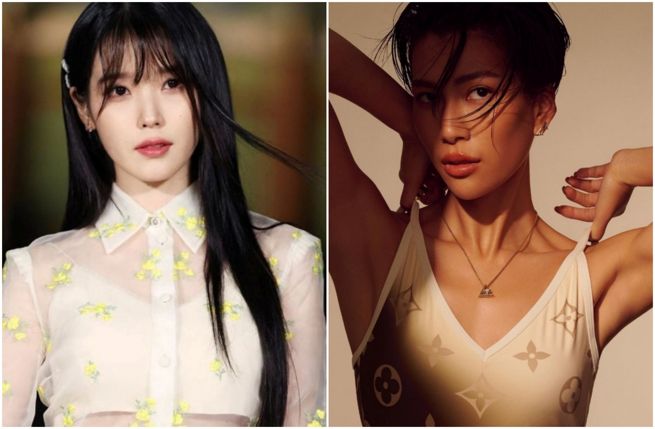 가수 아이유와 대만 인플루언서 몰리. [SNS]