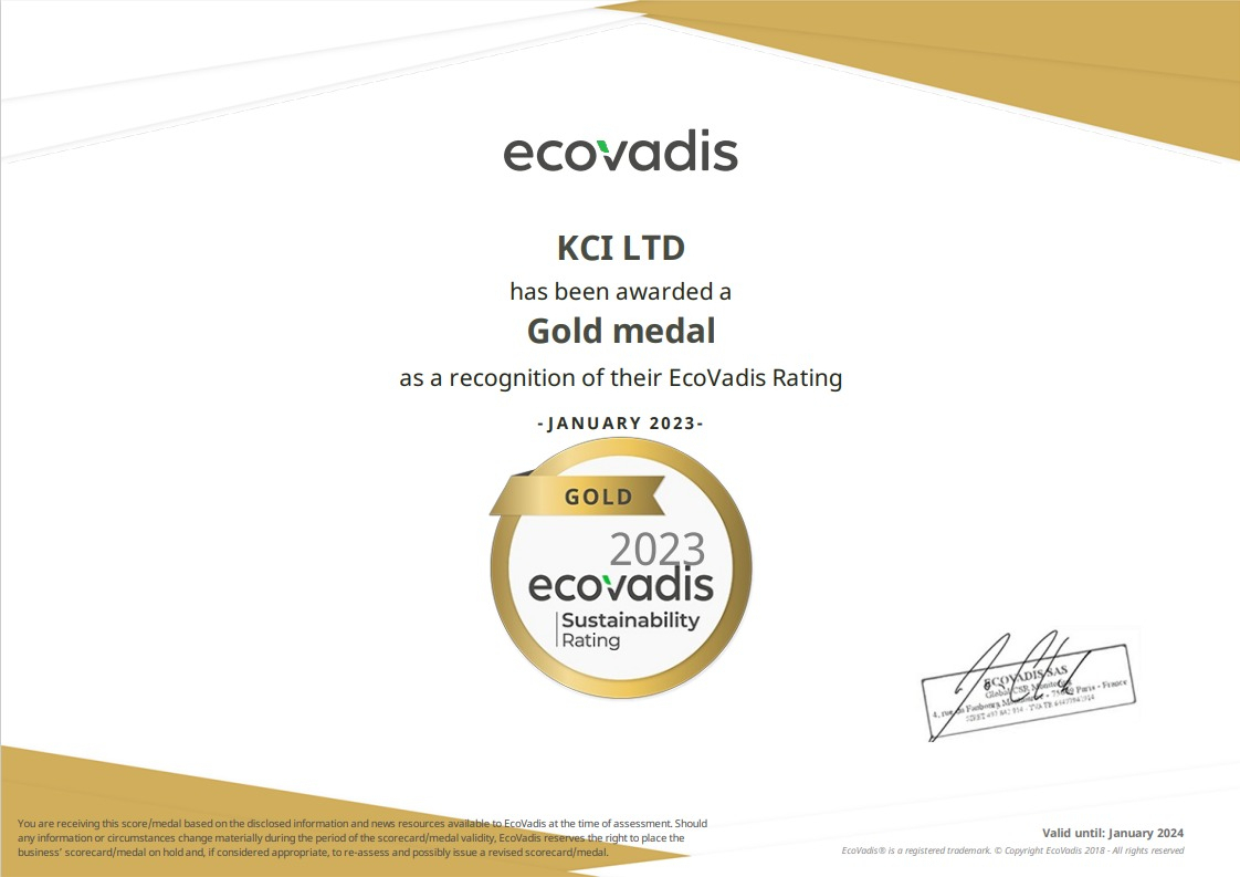 삼양그룹 KCI가 글로벌 ESG(환경·사회·지배구조) 평가기관인 에코바디스(Ecovadis)로부터 획득한 골드 메달 인증서. [삼양그룹 제공]