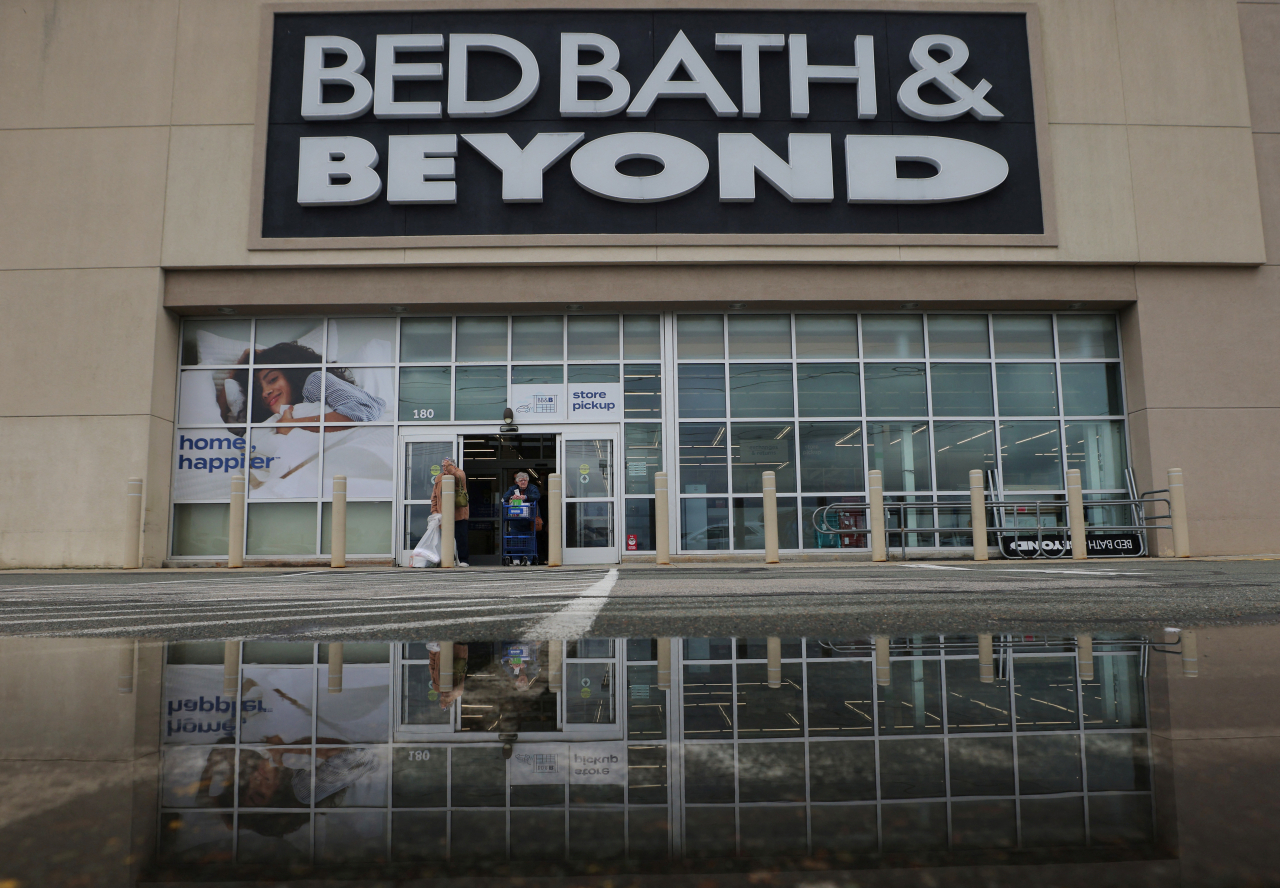 지난달 자금난으로 파산보호 신청을 한 미 가정용품 소매업체 베드매스앤드비욘드(Bed Bath & Beyond)의 매장 전경 [로이터]