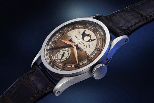 청나라의 마지막 황제 푸이의 파텍 필립(Patek Philippe) 손목시계 레퍼런스 96 콴티엠 룬이 필립스옥션 홍콩에서 지난 23일 한화 약 82억원에 낙찰됐다. [Phillips/Jess Hoffman 제공]